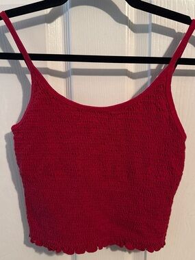 Hollister Red Smocked Spaghetti Strap Camisole